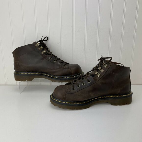 DR MARTEN’S Men’s Size Tag US 6 (10" Insole) Lace-up Brown Leather Boots *READ* - Picture 2 of 11